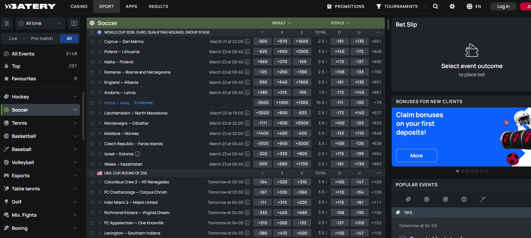 soccer betting